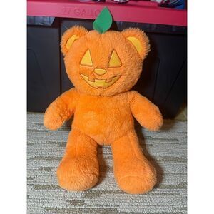 Build-A-Bear Orange Pumpkin Glow Teddy Bear Plush Stuffed Animal